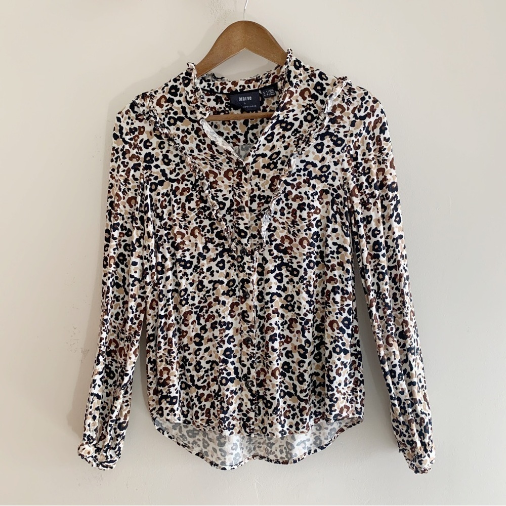 Maeve Animal Print Button Front Katia Shirt Sz 4 Anthropologie